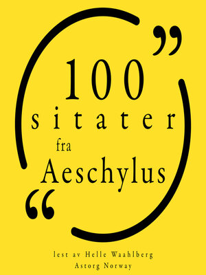 cover image of 100 sitater fra Aeschylus
